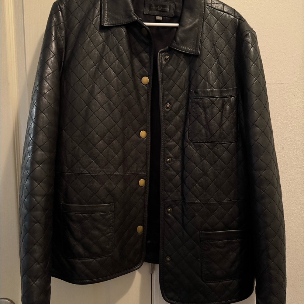 Wilsons Leather Black Quilted Jacket size XL